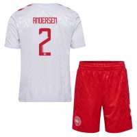 Maglia Calcio Danimarca Joachim Andersen #2 Seconda Divisa Bambino Europei 2024 Manica Corta (+ pantaloncini)